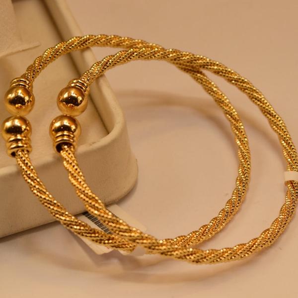 Elegant Design Golden Kara Pair Bangles for Girls/Women