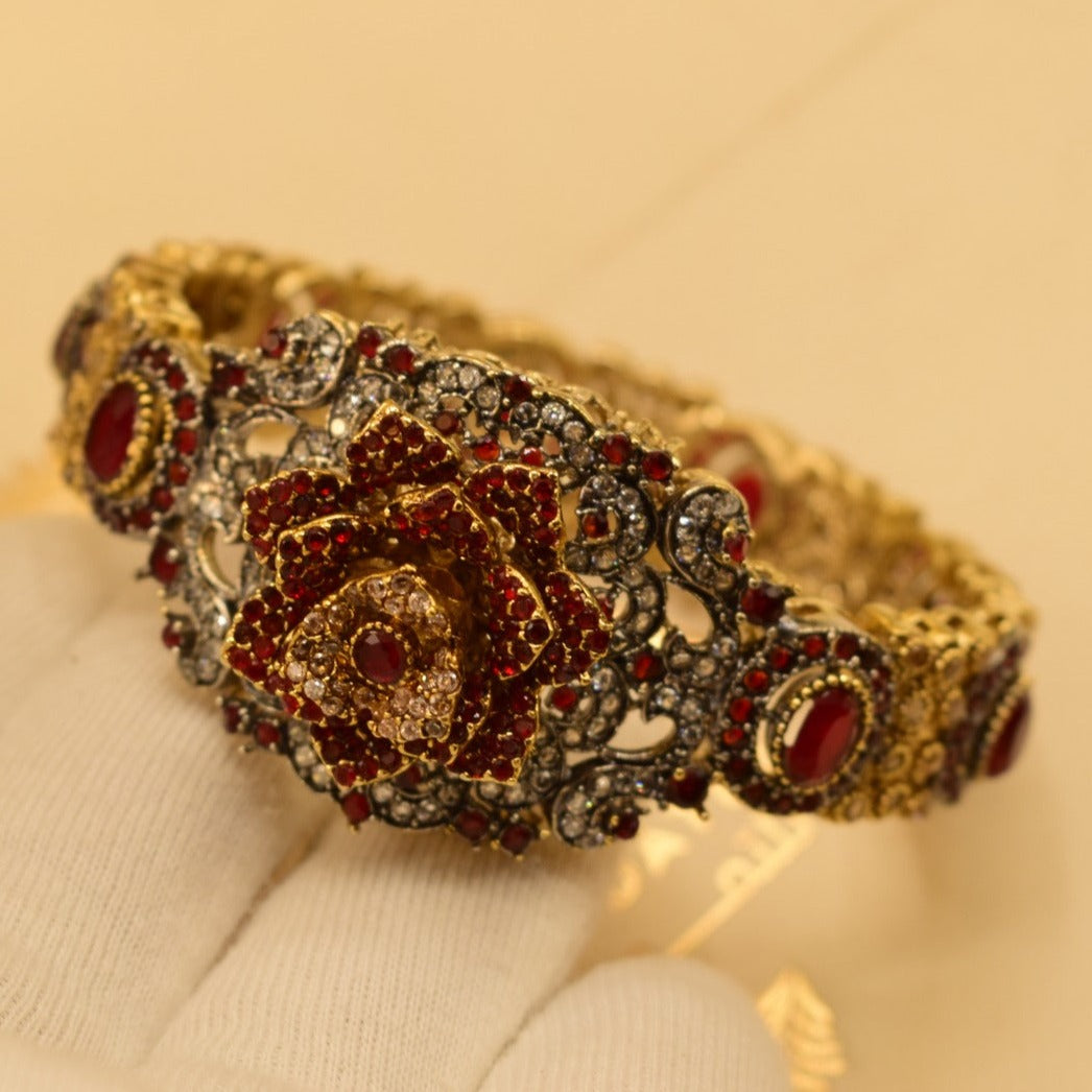 Elegant Jarao Real Stone Gold Plated Kara for Girls/Women