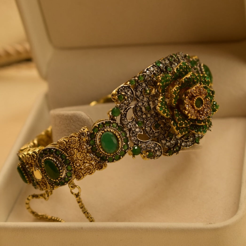 Elegant Jarao Real Stone Gold Plated Kara for Girls/Women