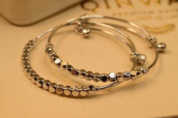 Glamorous Stylish Design Silver Bangles Set for Girls/Women