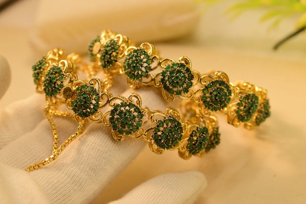 Stylish Design Gold Plated Bangle Pair for Girls/Women