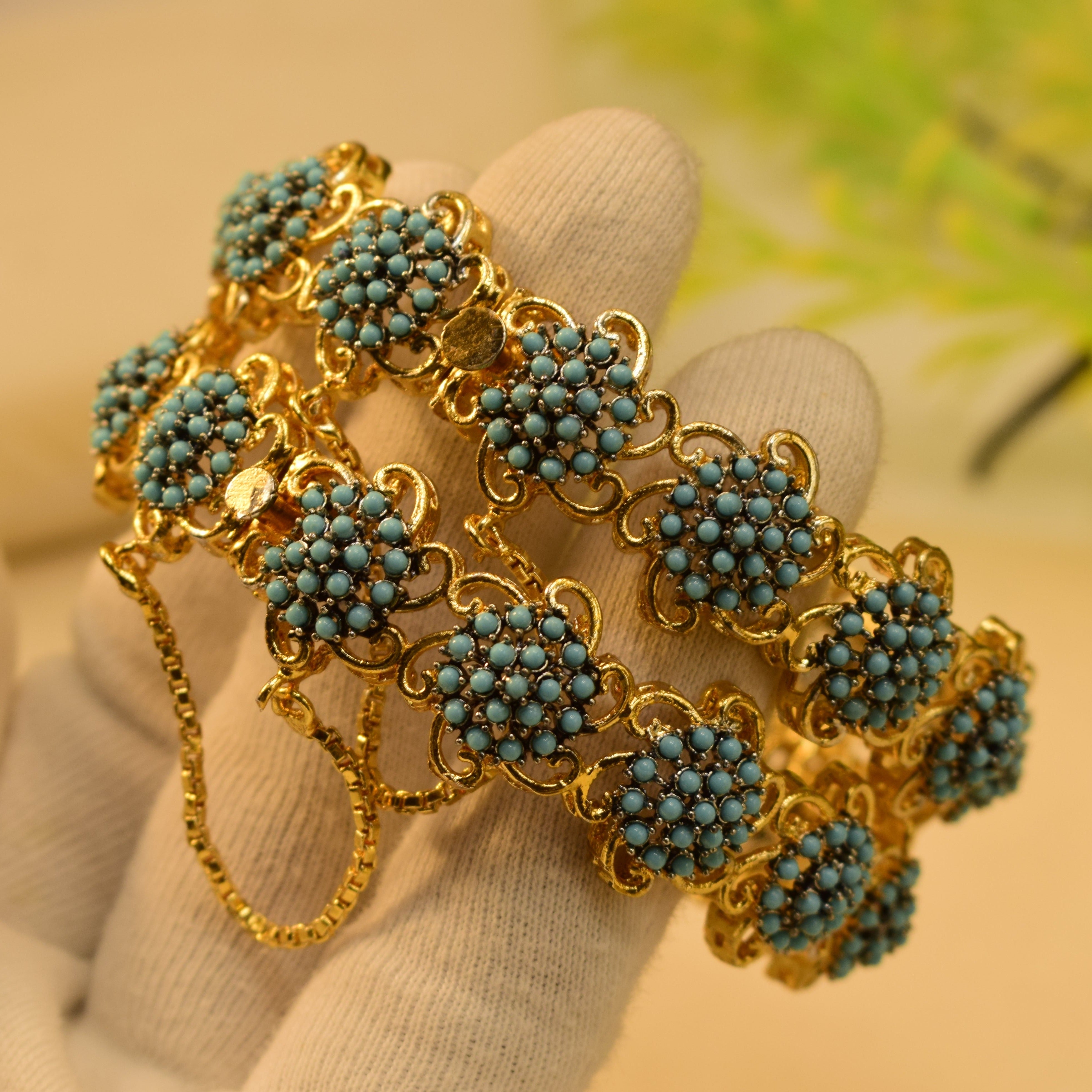 Stylish Design Gold Plated Bangle Pair for Girls/Women