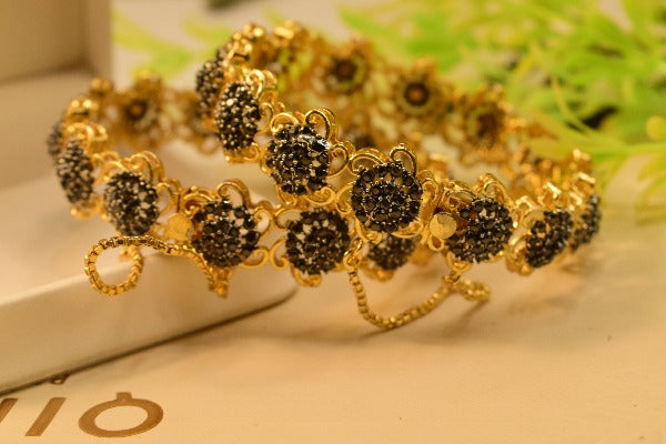 Stylish Design Gold Plated Bangle Pair for Girls/Women