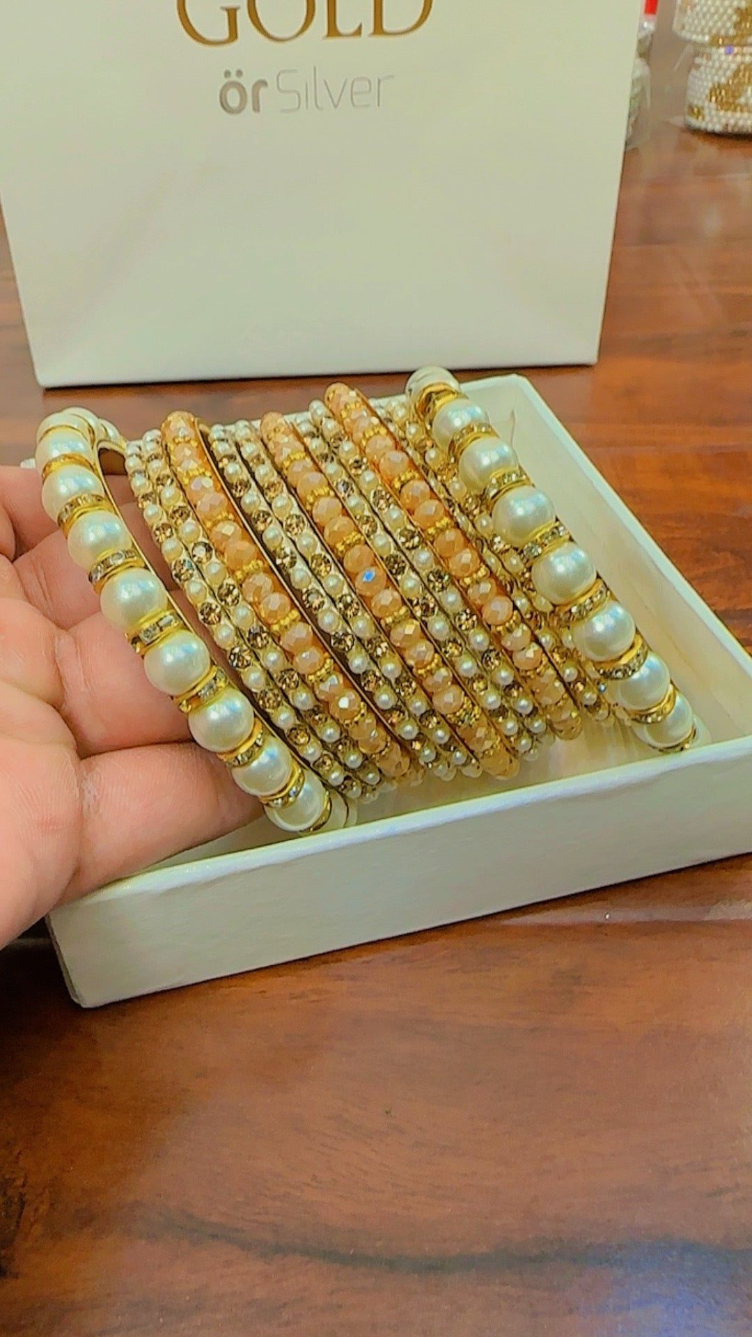 Stylish Pearls Bangles Set for Girls/Women