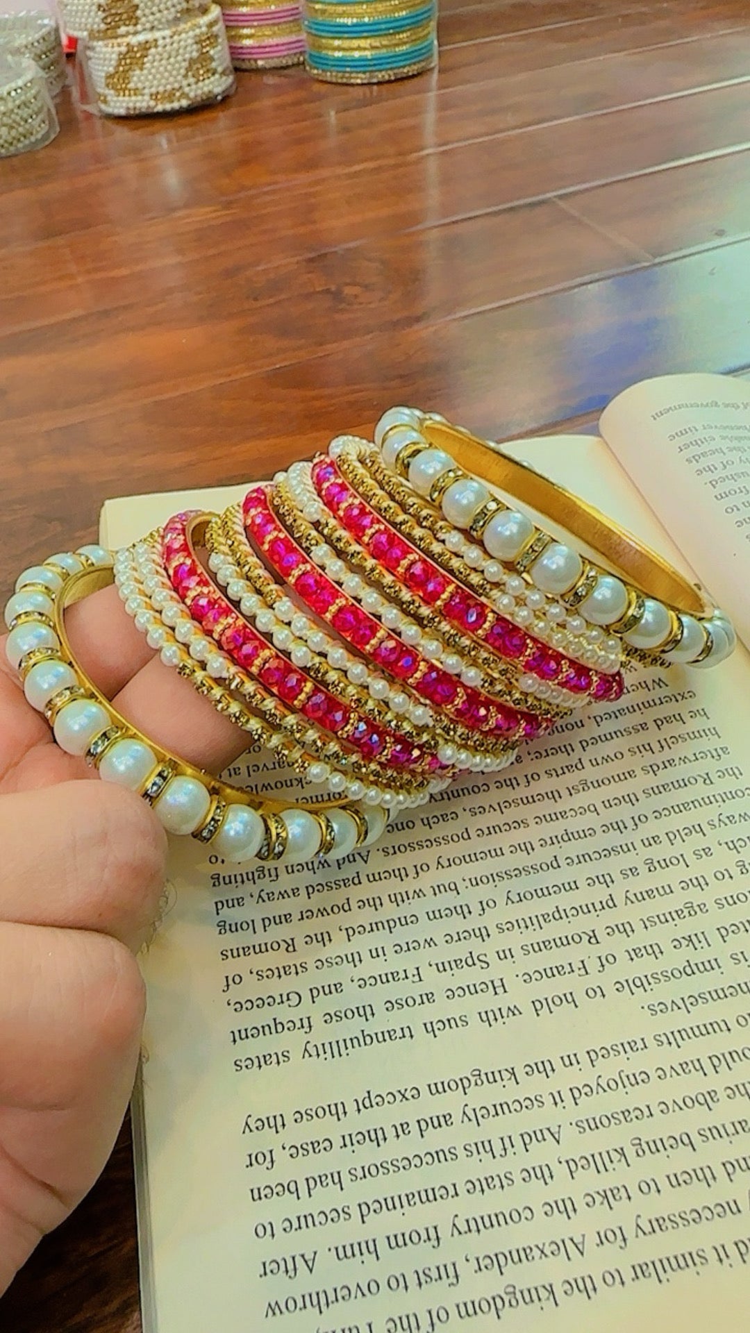 Stylish Pearls Bangles Set for Girls/Women
