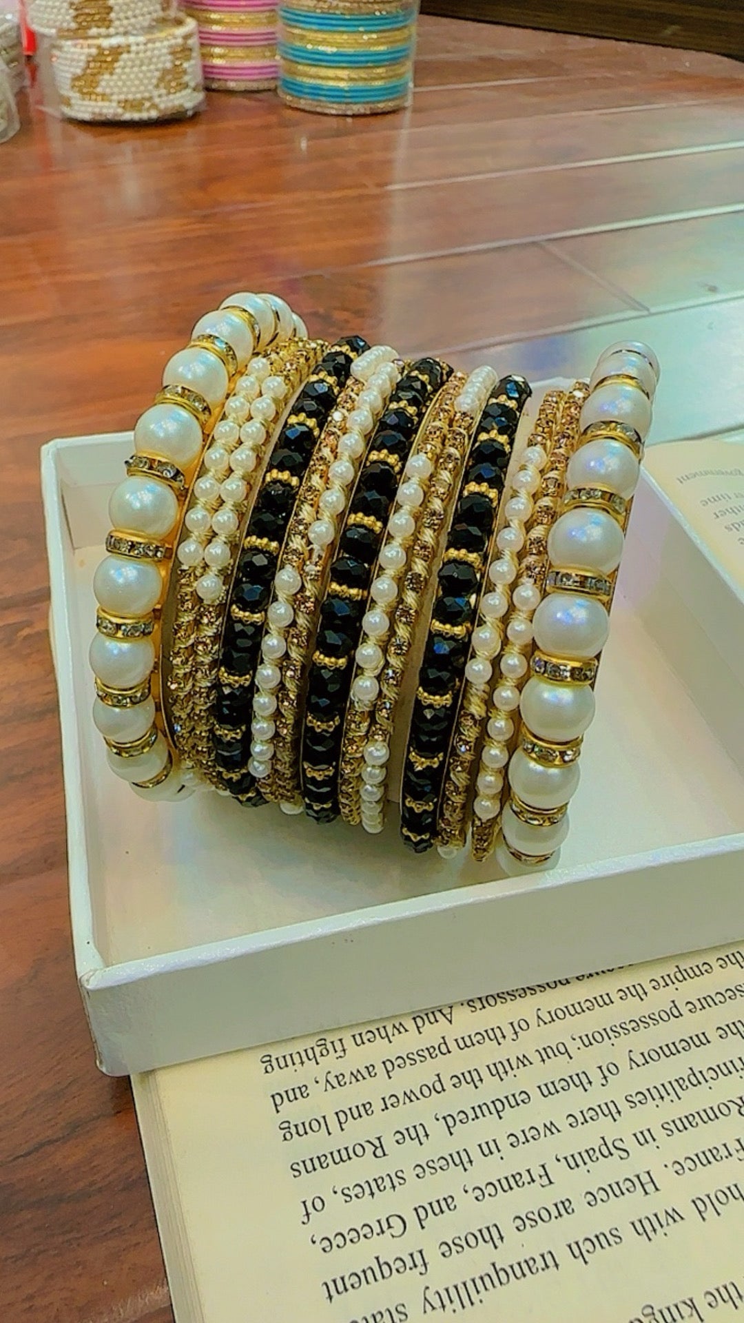 Stylish Pearls Bangles Set for Girls/Women