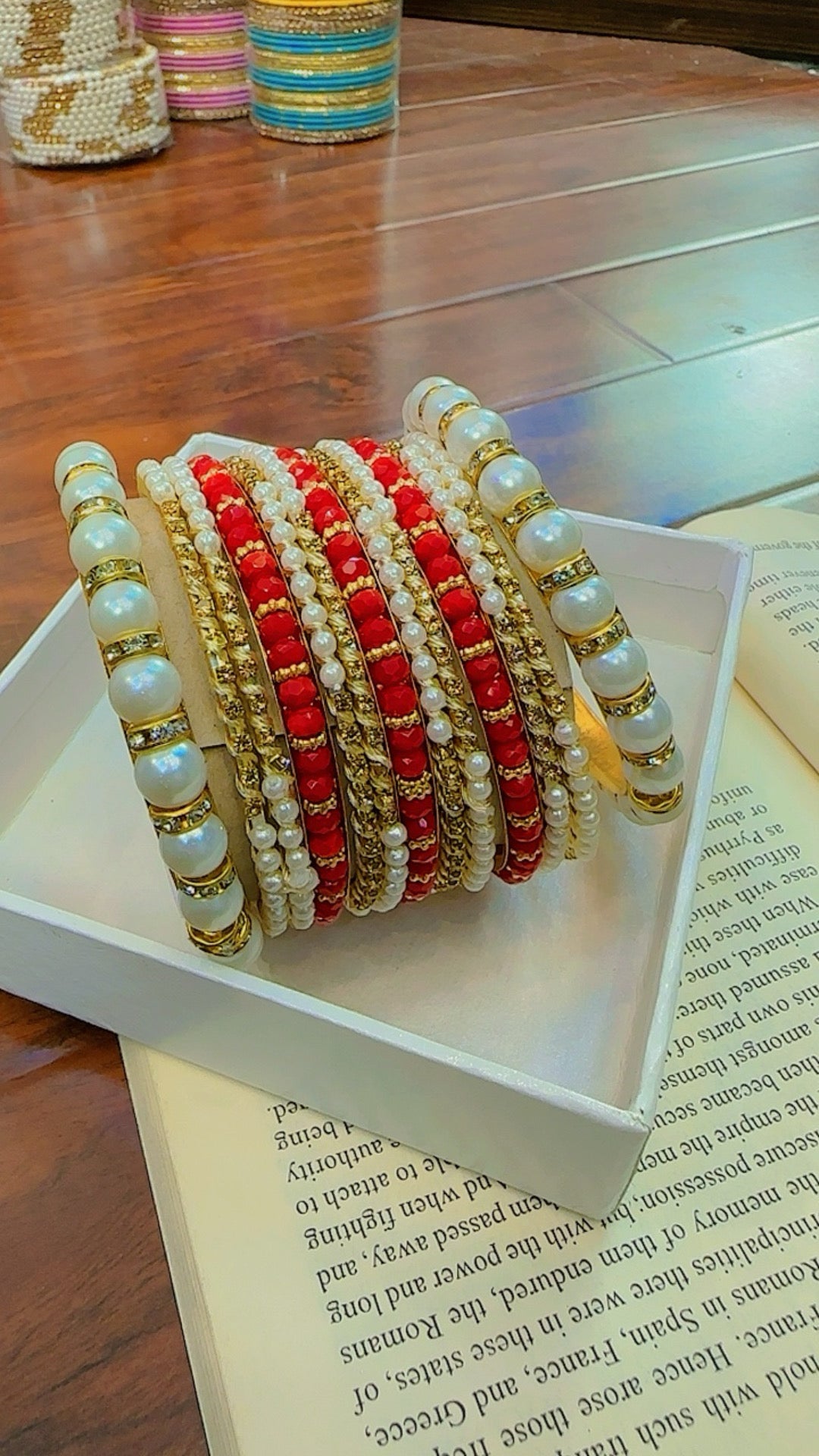 Stylish Pearls Bangles Set for Girls/Women