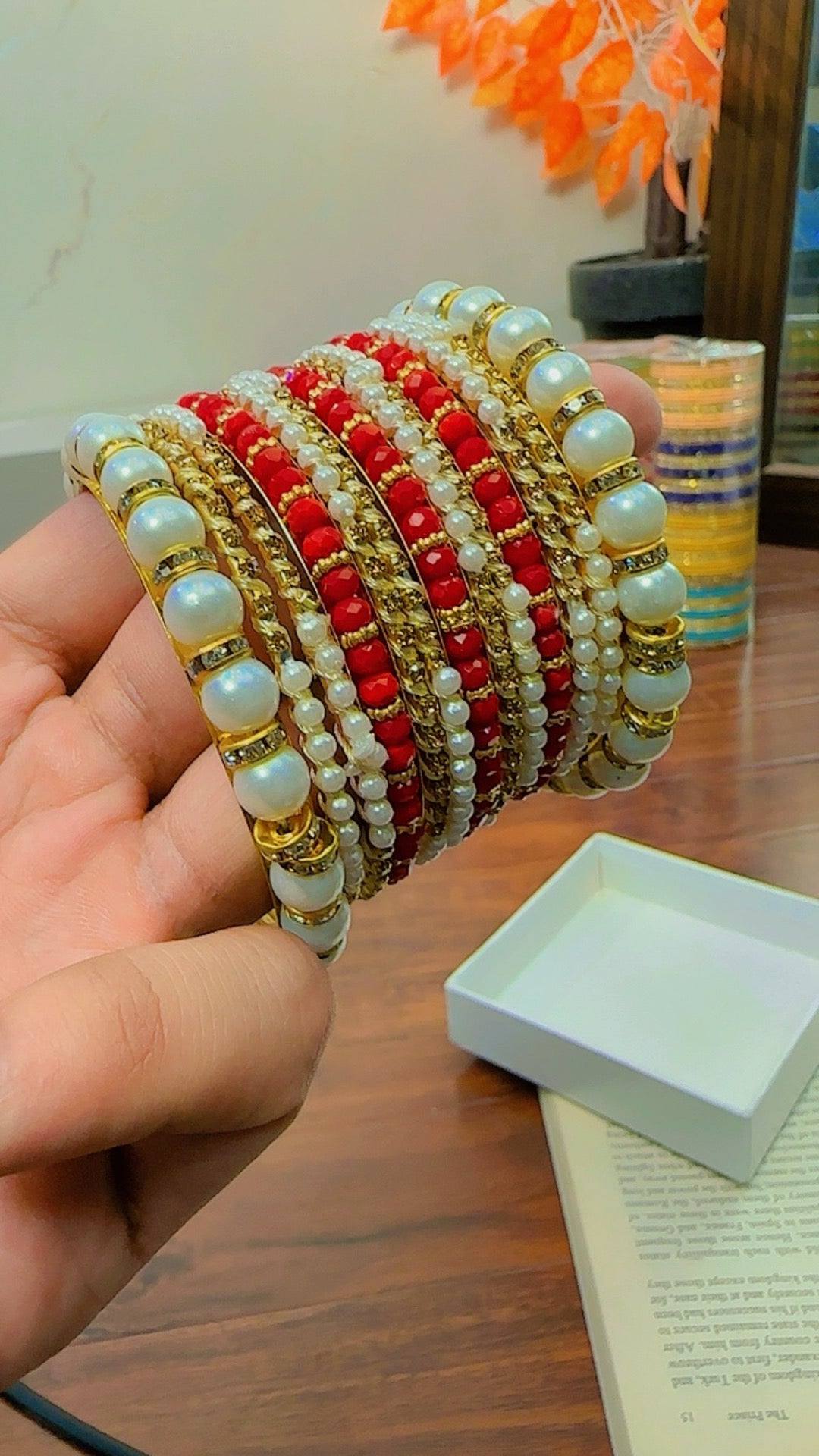 Stylish Pearls Bangles Set for Girls/Women