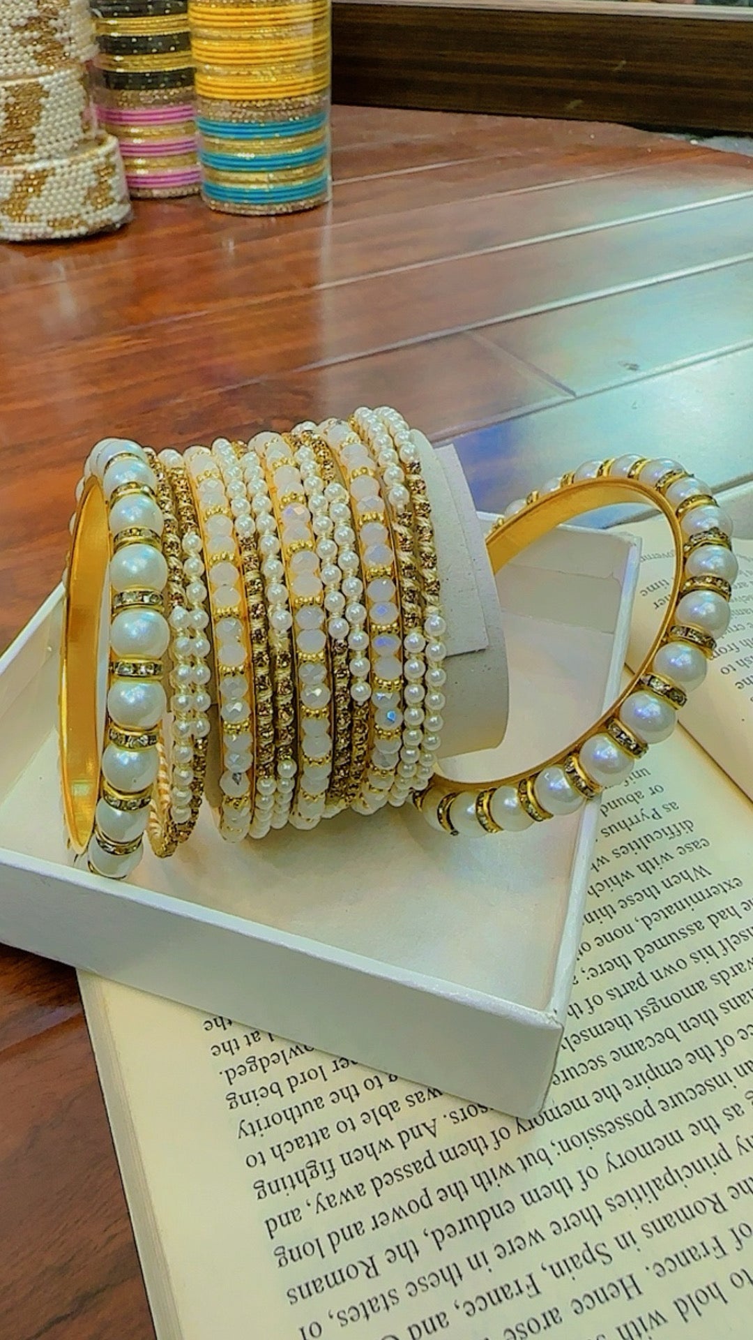 Stylish Pearls Bangles Set for Girls/Women