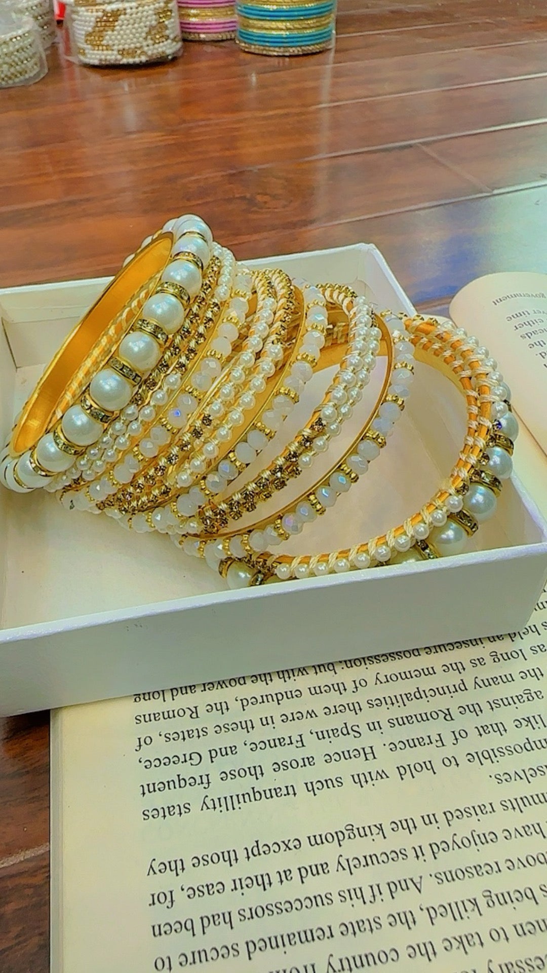 Stylish Pearls Bangles Set for Girls/Women
