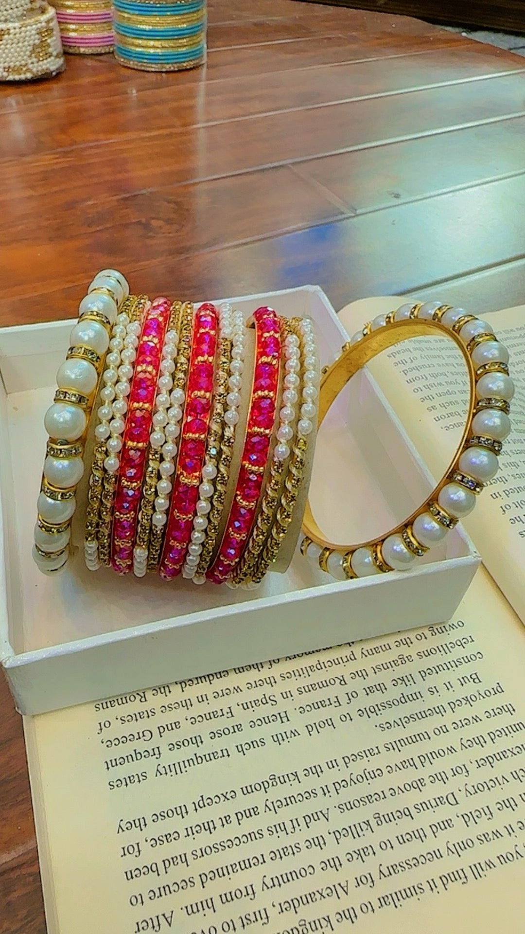 Stylish Pearls Bangles Set for Girls/Women