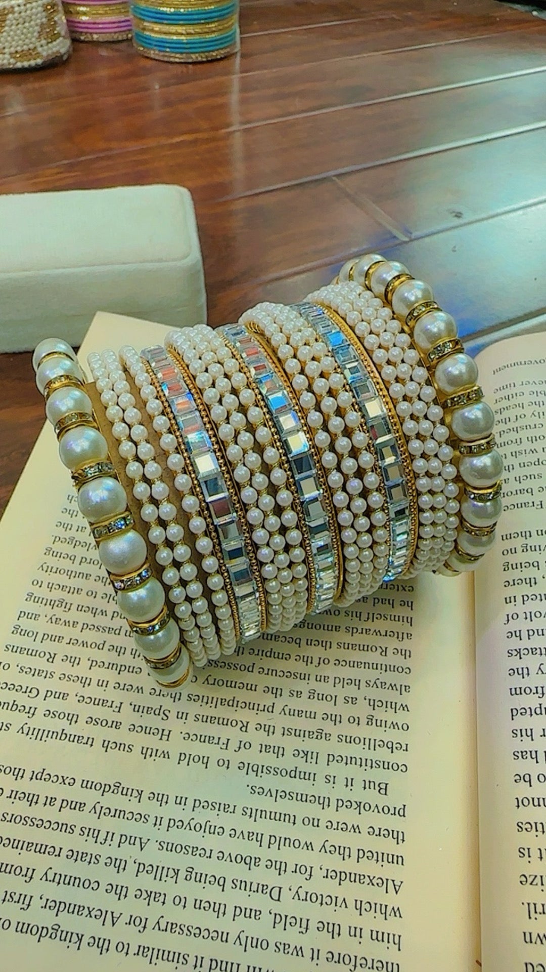 Stylish Design Pearls Bangles Set for Girls/Women