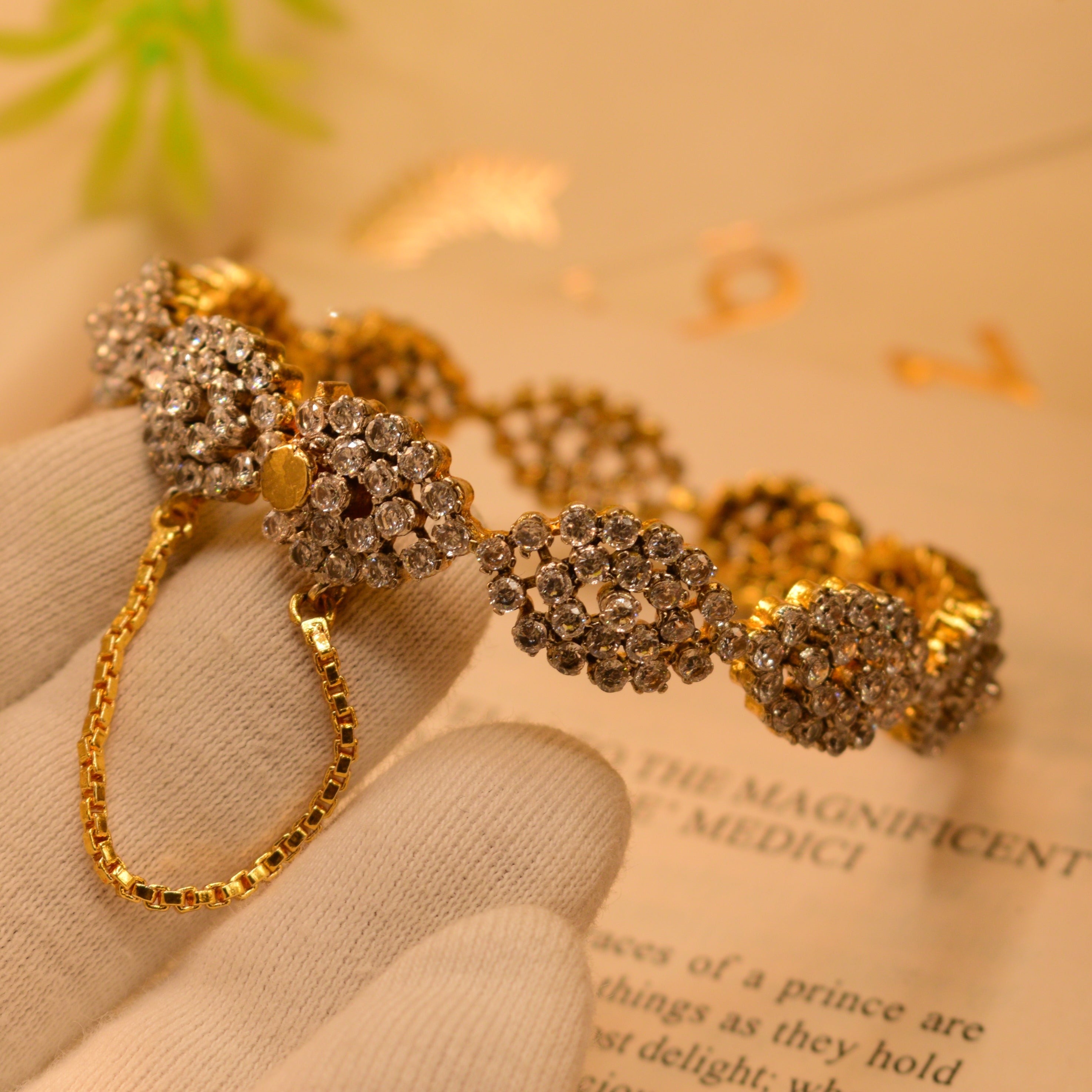 Beautiful Unique Design Crystal Stones Bangle for Girls/Women