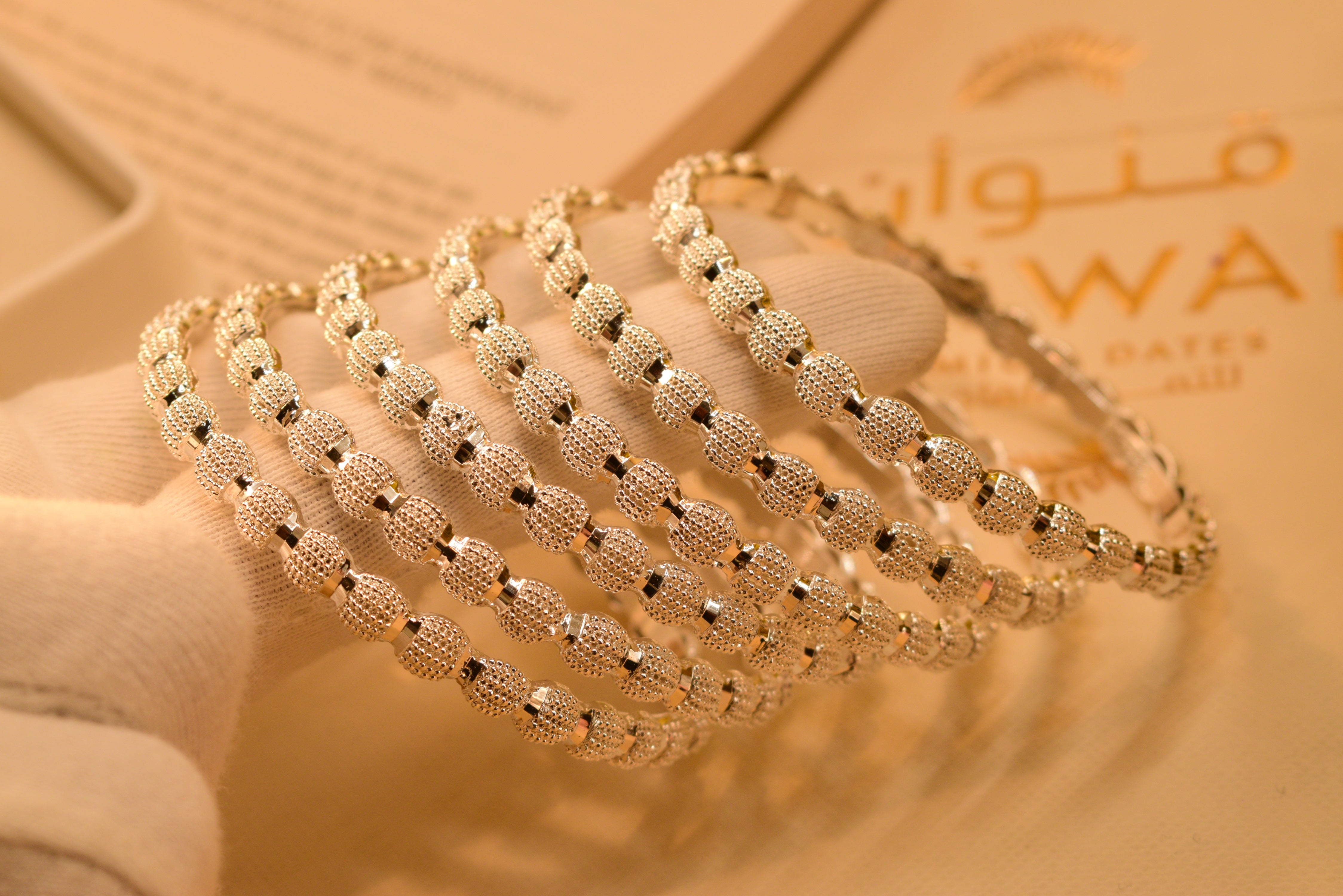 Glamorous Beautiful Silver 6pc Bangles Set for Girls/Women