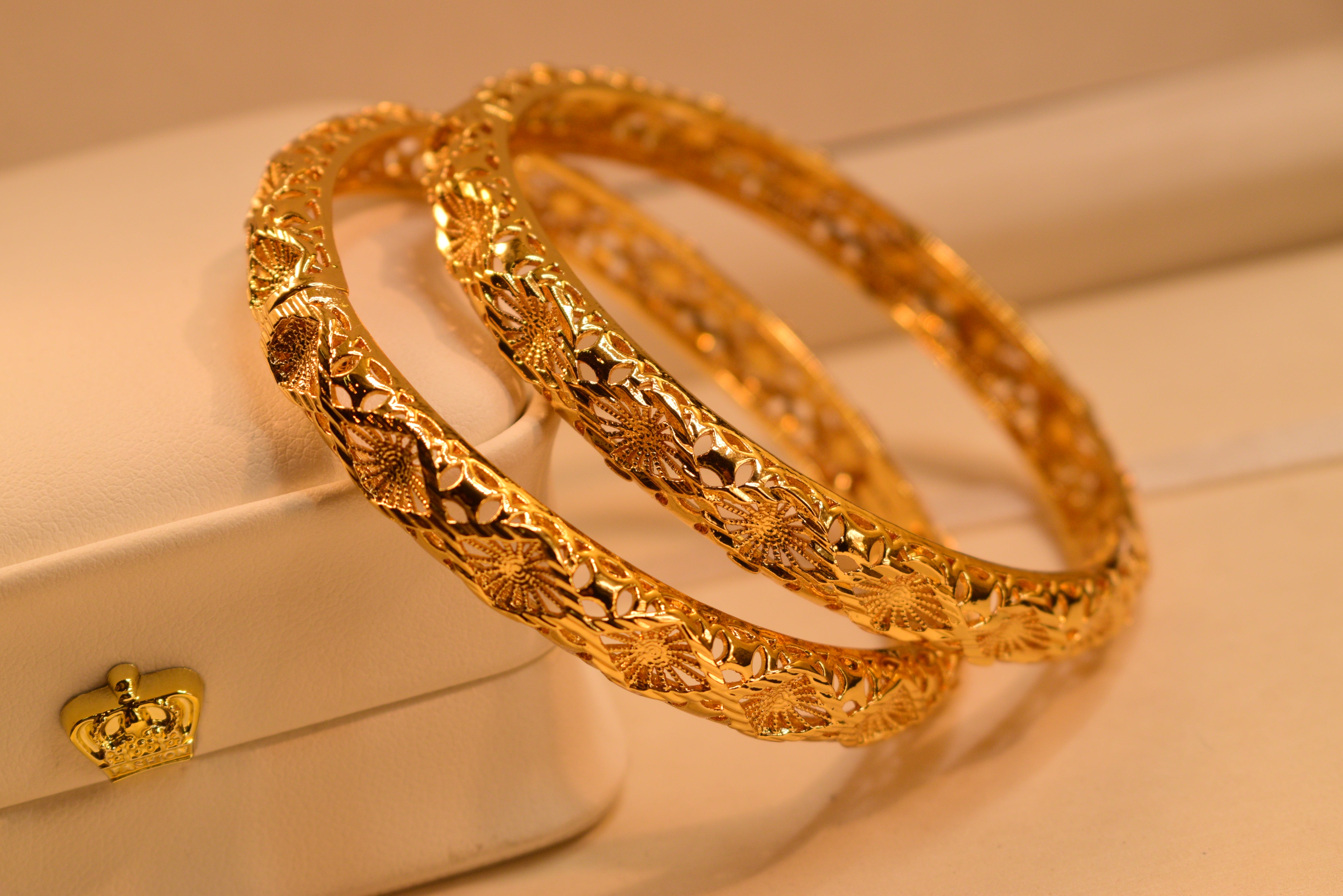 Fancy Beautiful 24K Gold Plated Bangles Set for Girls/Women