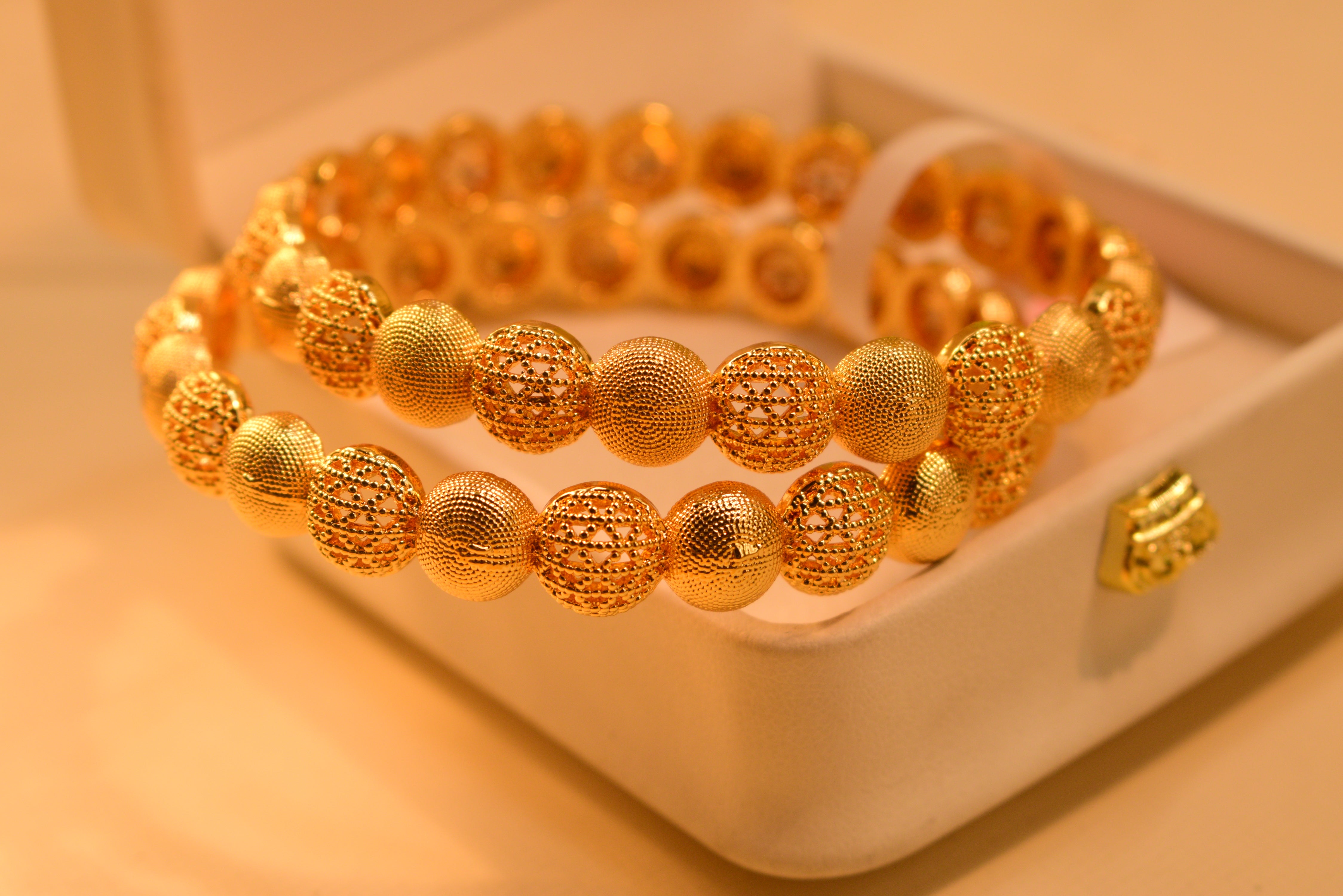 Stylish 24K Gold Plated 2pc Bangles Set for Girls/Women