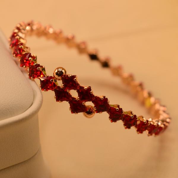 Glamorous Fancy Crystal Stones Gold Plated Bangle for Girls/Women