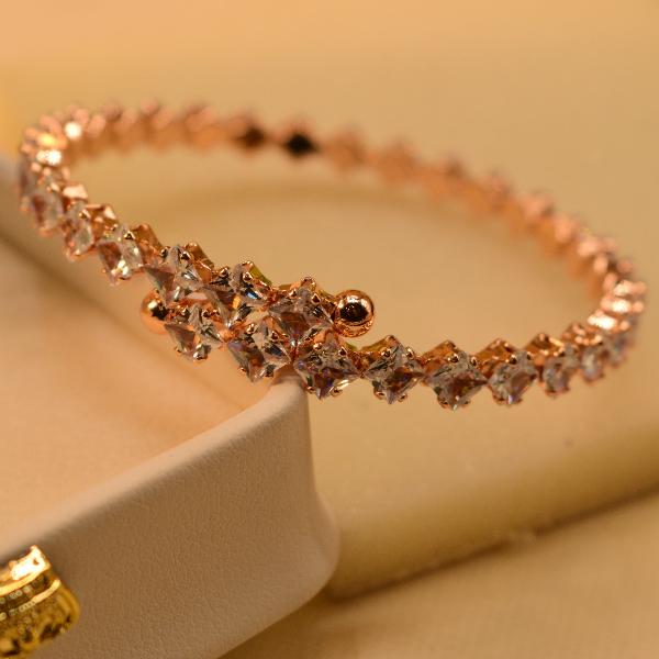 Glamorous Fancy Crystal Stones Gold Plated Bangle for Girls/Women