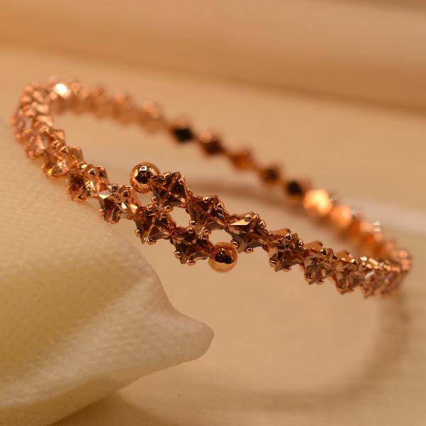 Glamorous Fancy Crystal Stones Gold Plated Bangle for Girls/Women