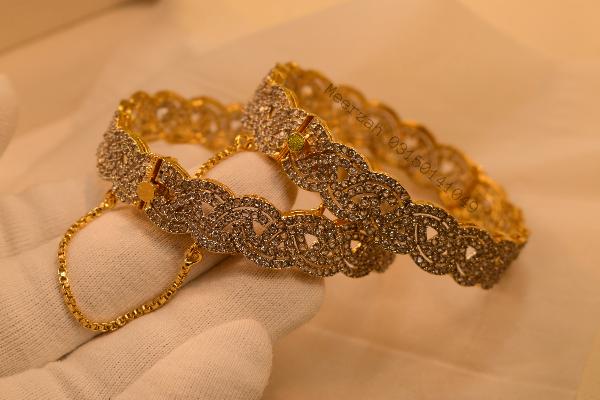 Beautiful Unique Design Gold Plated 2pc Bangles Set for Girls/Women