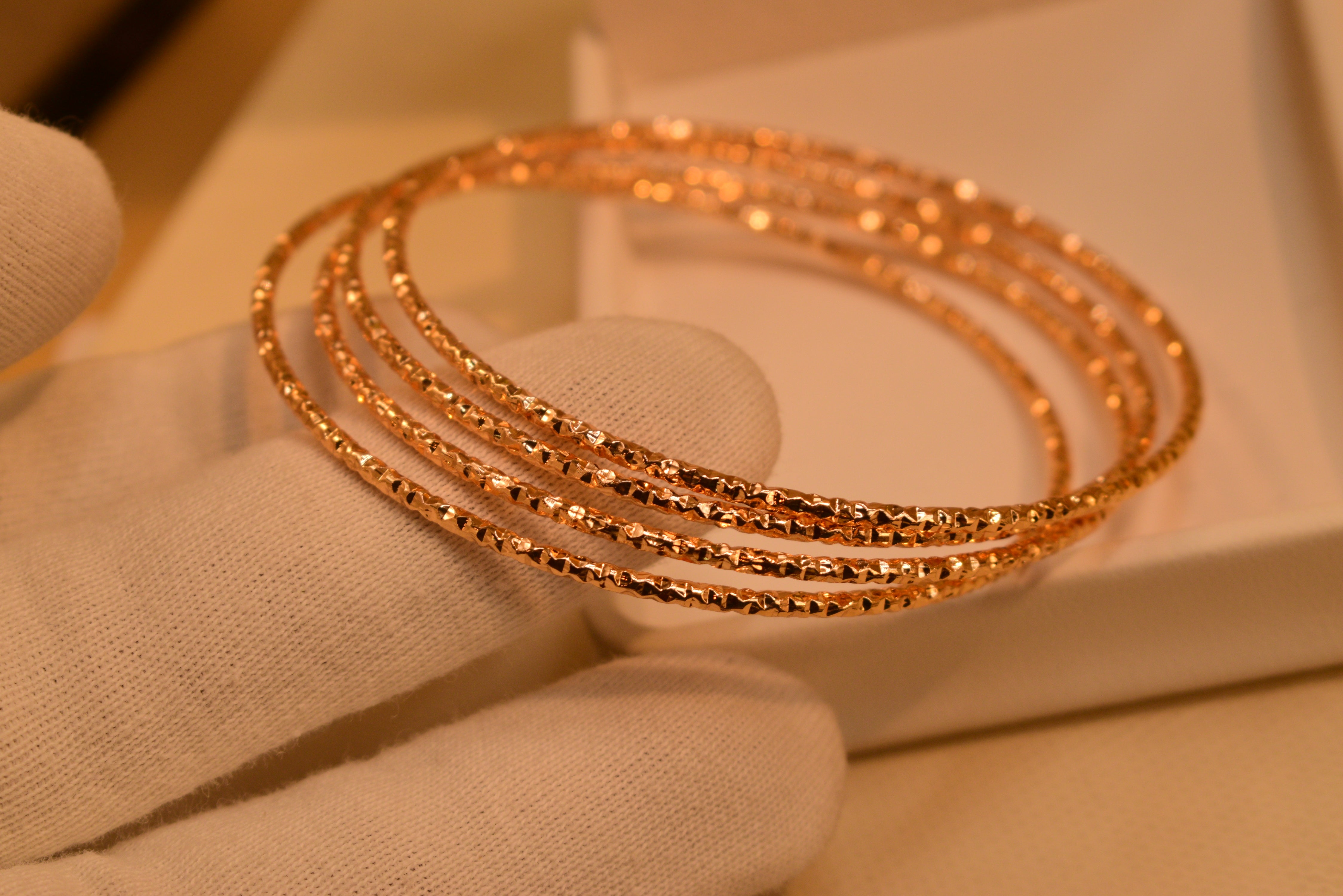Stylish Beautiful Design Gold Plated 4pc Bangles Set for Girls/Women