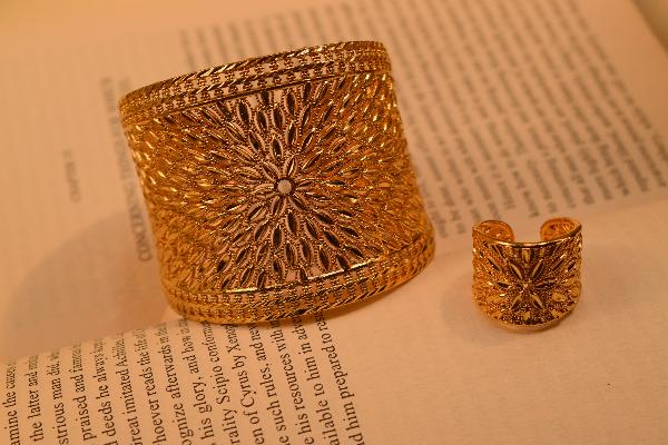 Luxury Unique Design Gold Plated Bangle Set for Girls/Women