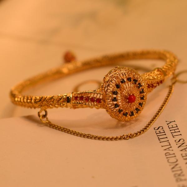 Unique Design Crystal Stones Gold Plated Bangle for Girls/Women