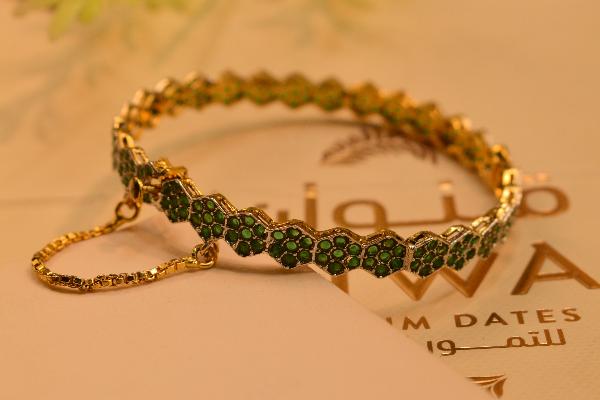 Elegant Unique Design Gold Plated Real Stones Bangle for Girls/Women