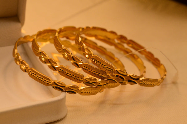 Beautiful Design Gold Plated 4pc Bangles Set for Girls/Women