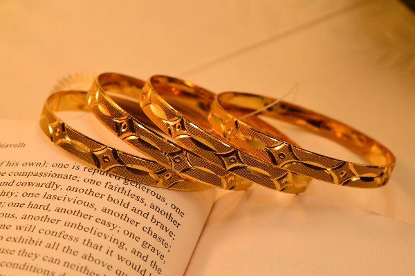 Elegant Design Gold Plated 4pc Bangles Set for Girls/Women