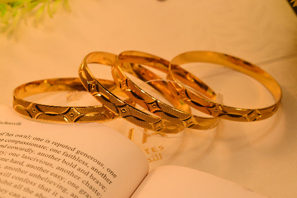 Elegant Design Gold Plated 4pc Bangles Set for Girls/Women