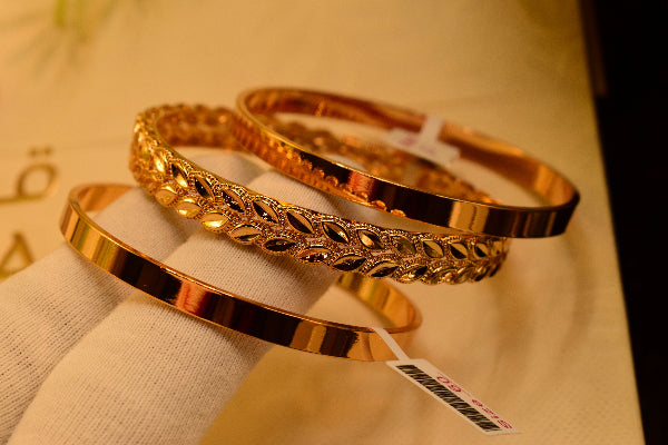 Beautiful Design 24k Gold Plated 3pc Bangle Set for Girls/Women