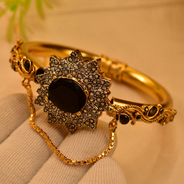 Elegant Unique Design Gold Plated Real Stones Bangle for Girls/Women