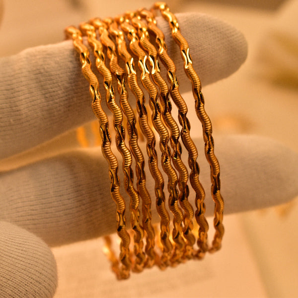Stylish Unique Design Gold Plated 8pc Bangle Set for Girls/Women