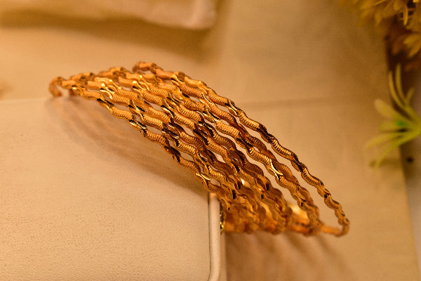 Stylish Unique Design Gold Plated 8pc Bangle Set for Girls/Women