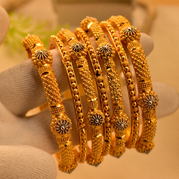 Gorgeous Unique Design Gold Plated 7pc Bangle Set for Girls/Women