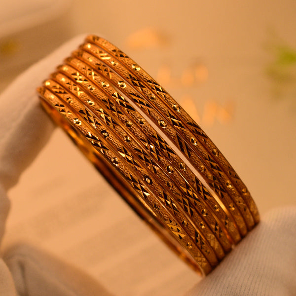 Beautiful Unique Design Gold Plated 8pc Bangle Set for Girls/Women
