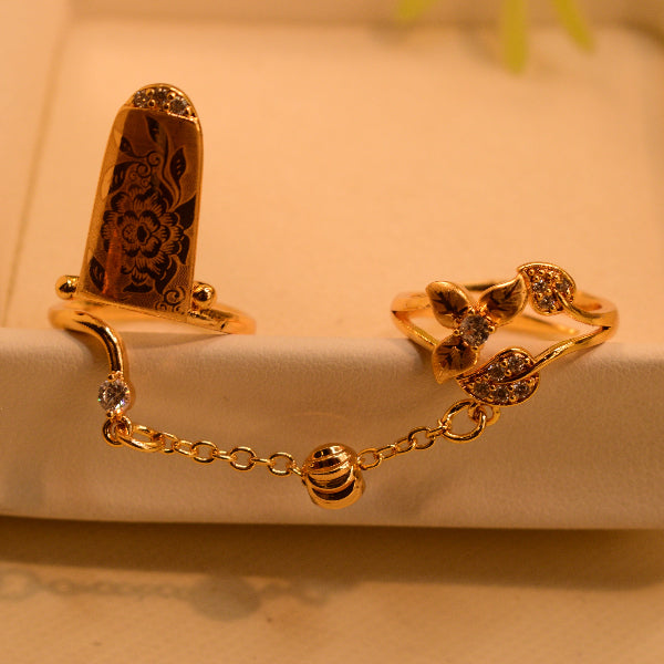 Luminous Unique Design Gold Plated Crystal Stones Ring For Girls/Women