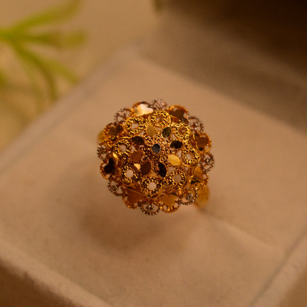 Dazzling Unique Design 22K RP 3.7 Gram Gold Plated Ring For Girls/Women