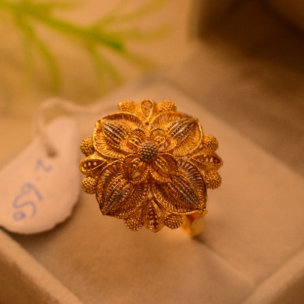 Luxury Unique Design 22K RP 2.650 Gram Gold Plated Ring For Girls/Women