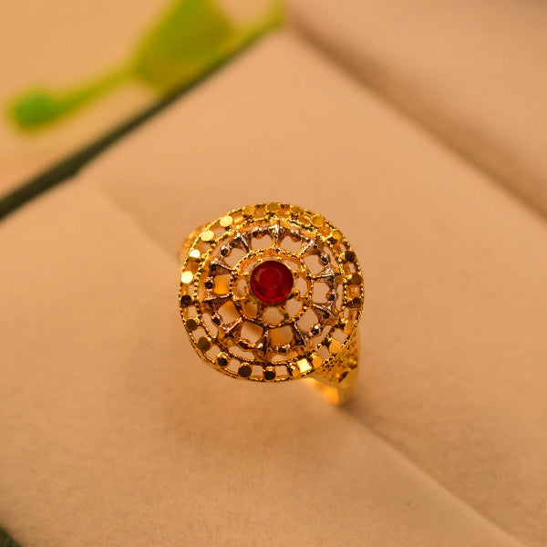 Rp weight 2 gram Gold Plated Ring Real Stone For Girls/Women