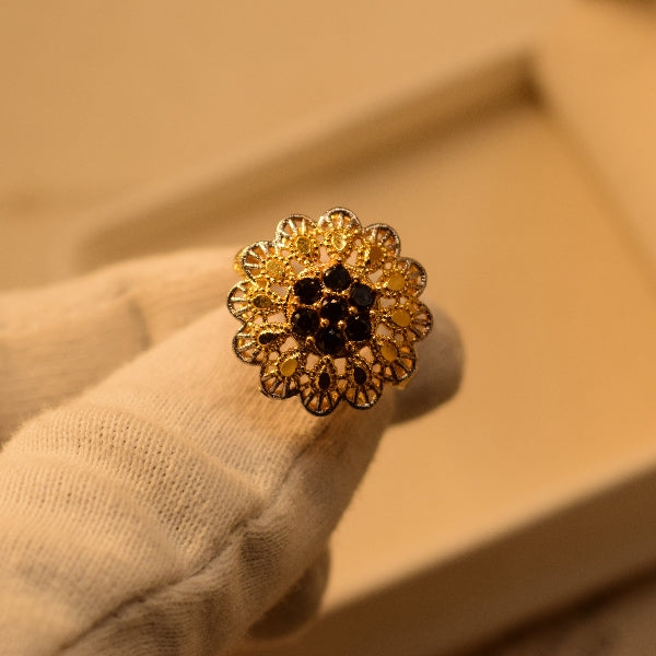 Glamorous Design Gold Plated Crystal Stones Ring For Girls/Women