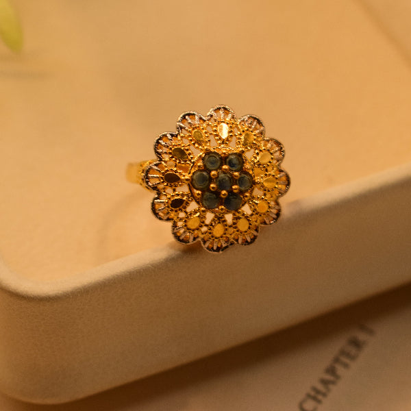 Elegant Unique Design Gold Plated Crystal Stones Ring For Girls/Women