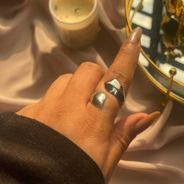 Beautiful Unique Design Silver Plated Ring For Girls/Women