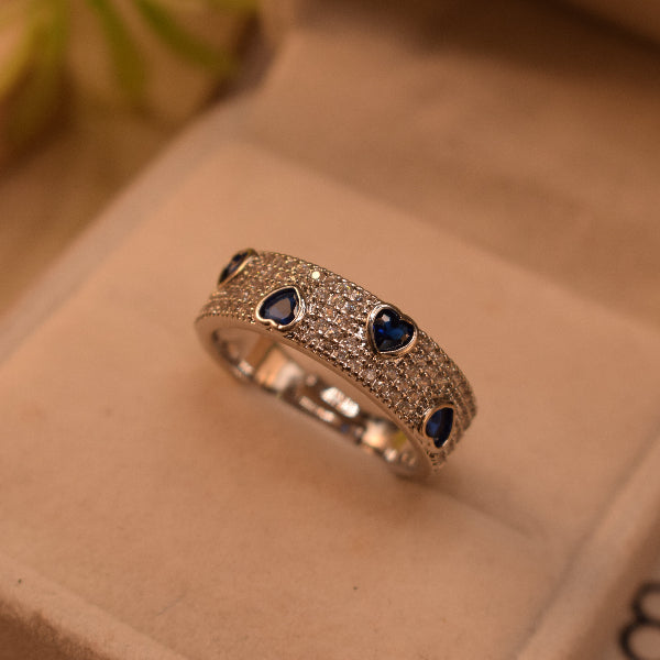 Dazzling Design Silver Plated Crystal Stones Ring For Girls/Women