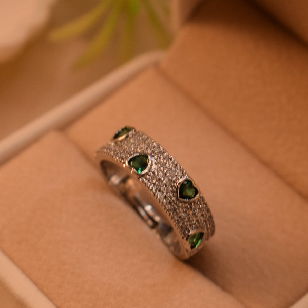 Dazzling Design Silver Plated Crystal Stones Ring For Girls/Women