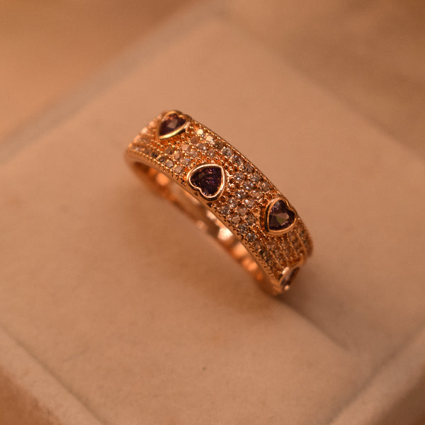 Glamorous Design Gold Plated Crystal Stones Ring For Girls/Women