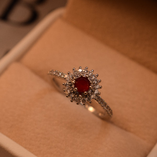 Elegant Design Silver Plated Crystal Stones Ring For Girls/Women