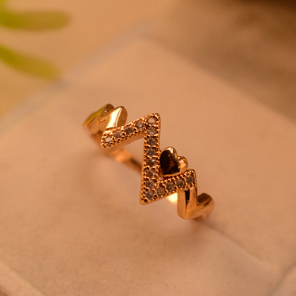 Sparkling Design Gold Plated Crystal Stones Ring For Girls/Women