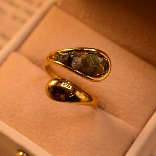 Beautiful Design Gold Plated Crystal Stones Ring For Girls/Women